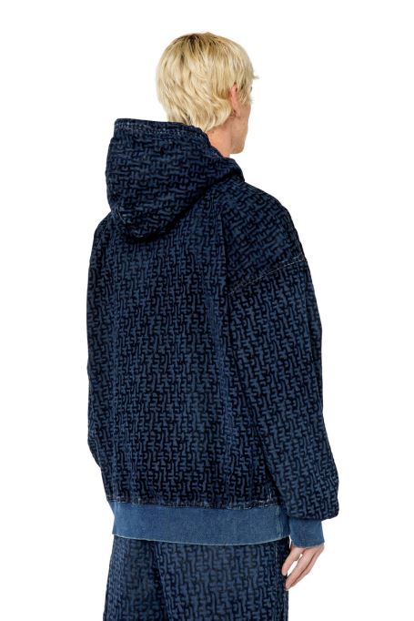 D-um-rib トラック デニム パーカー ディーゼル ダークブルー