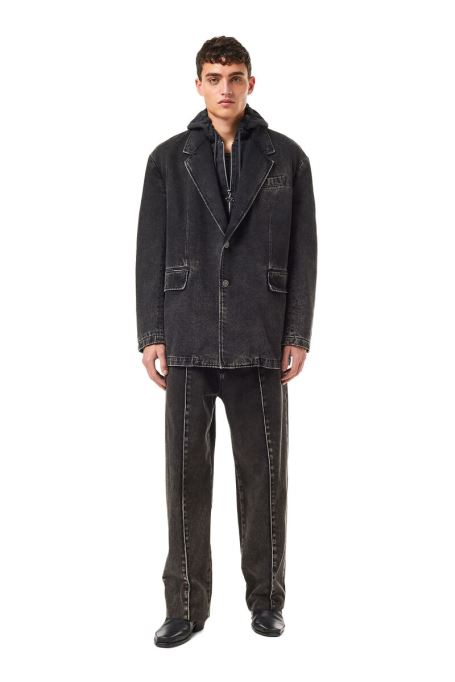 ディーゼル D-blaz シングル ブレスト ブレザー ブラック/ダークグレー