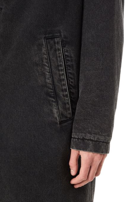 ディーゼル D-roku-long カーコート ブラック/ダークグレー