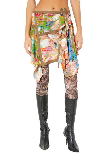 ディーゼル オーディアンタ プリント ブラウン/レッド