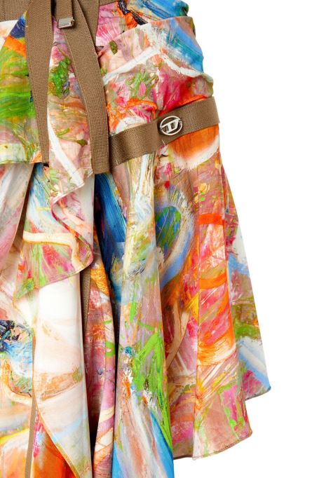 ディーゼル オーディアンタ プリント ブラウン/レッド