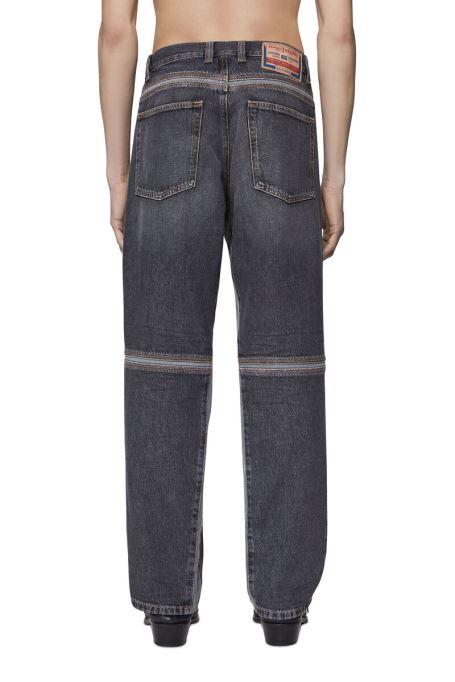ディーゼル D-マンド 09d15 ストレート ブラックジーンズ/ダークグレー