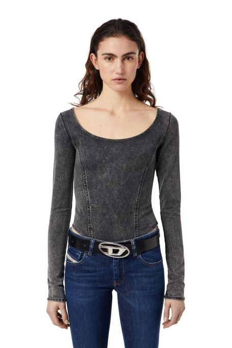 D-cho トラック デニム ボディスーツ ディーゼル ダークブルー