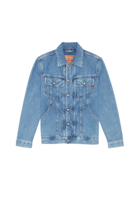 ディーゼル D-ライリー トラッカー ジャケット、ミディアム ブルー