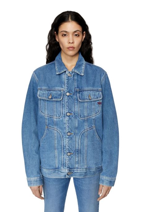 ディーゼル D-ライリー トラッカー ジャケット、ミディアム ブルー