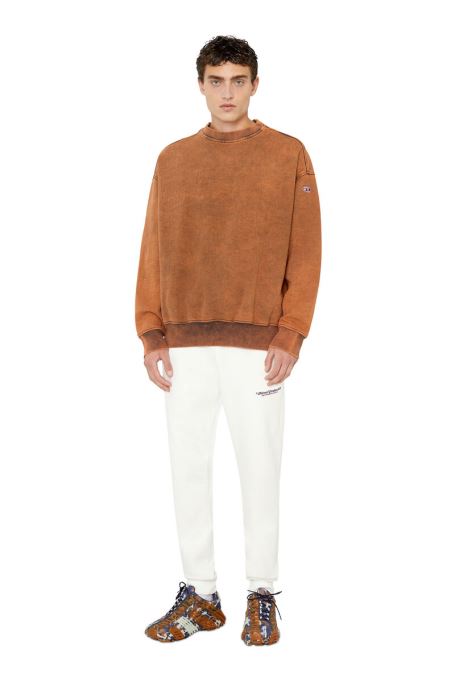 ディーゼル D-krib トラック デニム スウェットシャツ オレンジ