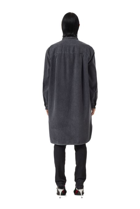 ディーゼル デブレックス シャツ ドレス ブラック/ダークグレー