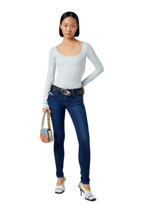 ディーゼル D-cho トラック デニム ボディスーツ ライト ブルー