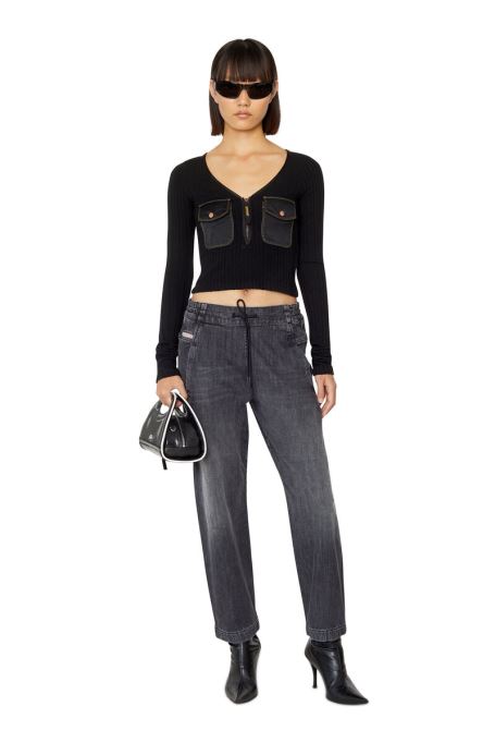 ディーゼル クレイリー ジョグジーンズ 09d52 ボーイフレンド ブラック/ダークグレー