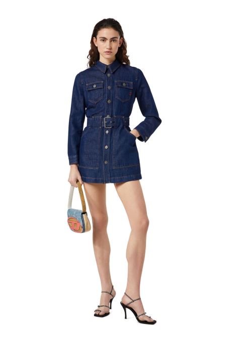 De-minty ベルト付きミニドレス ディーゼル ダークブルー