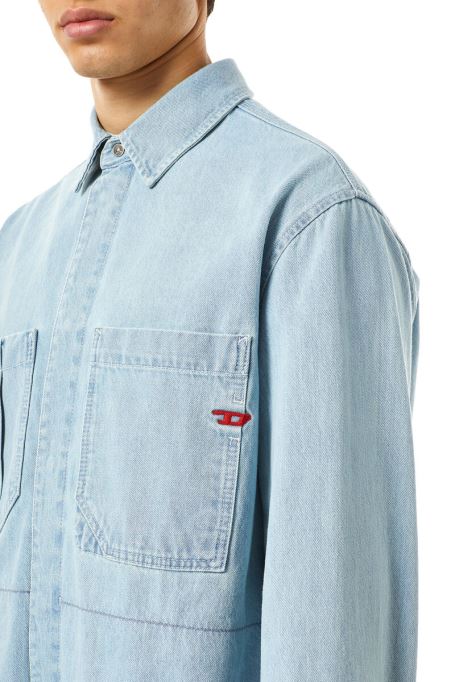 ディーゼル ライトブルー D-hor ワークウェア シャツ