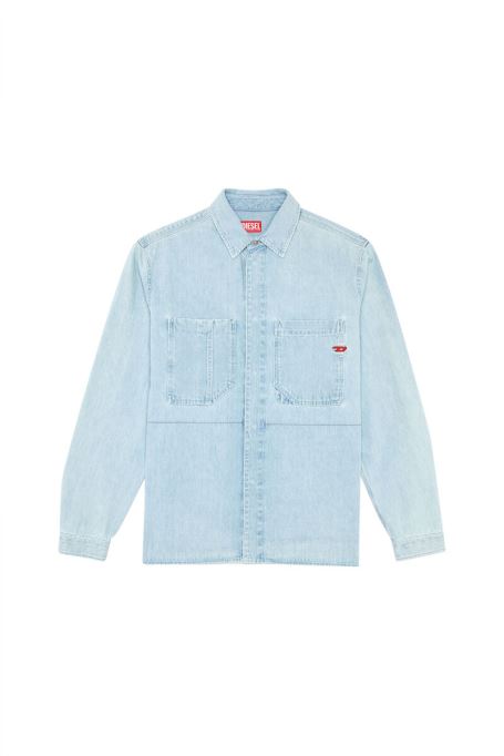 ライトブルー ディーゼル D-hor ワークウェア シャツ