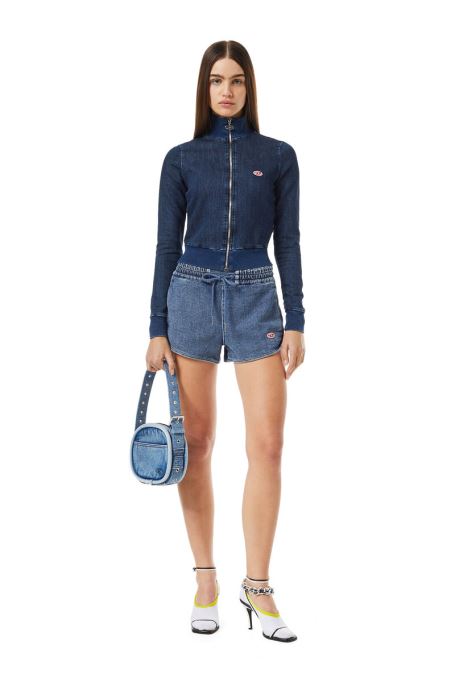 ダークブルー ディーゼル D-emy トラック デニム スウェットシャツ