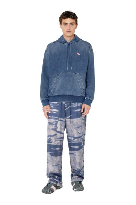 ミディアム ブルー ディーゼル D-um-rib トラック デニム パーカー