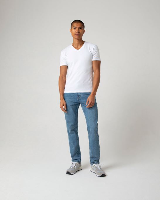 Kisco リラックス ストレート ビンテージ ブルー ディーゼル