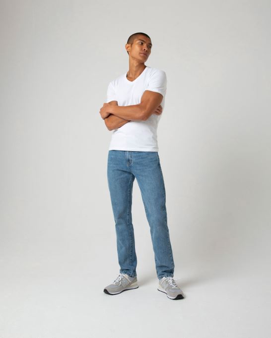 Kisco リラックス ストレート ビンテージ ブルー ディーゼル