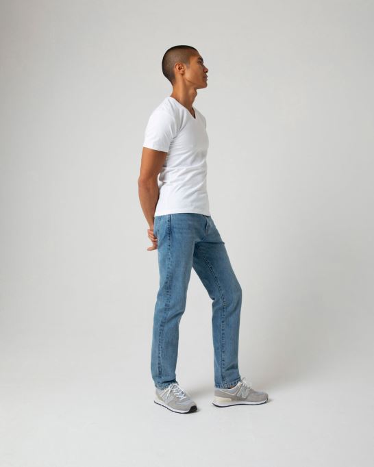 Kisco リラックス ストレート ビンテージ ブルー ディーゼル