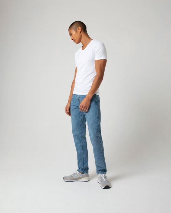 Kisco リラックス ストレート ビンテージ ブルー ディーゼル