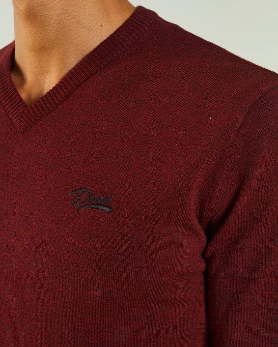 トニー V ネック バイキング レッド メランジ ディーゼル