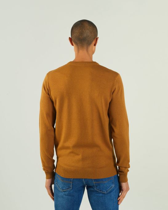 ディラン ラウンドネック メープルリーフ ディーゼルブラウン