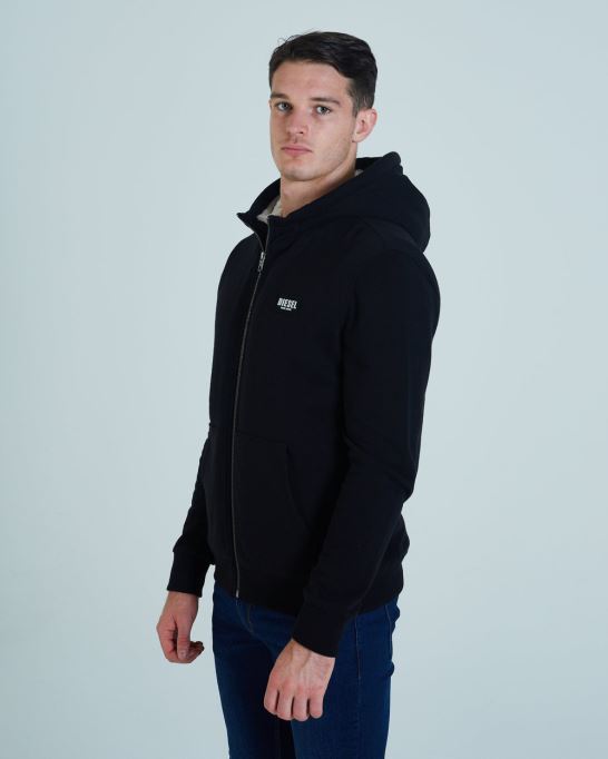 ディーゼルブルー シェルパライニング ジップブラック