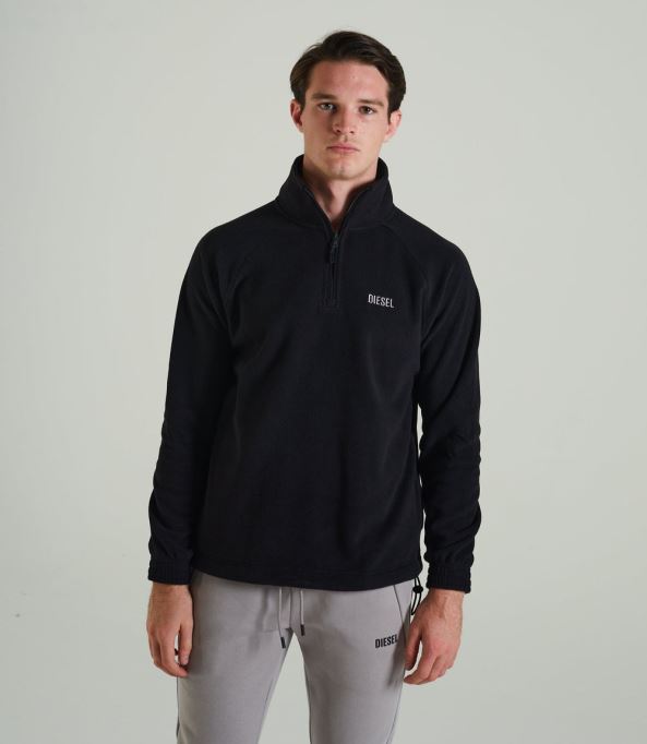 トロイの木馬フリース ハーフジップ ニュー ディーゼル ブラック