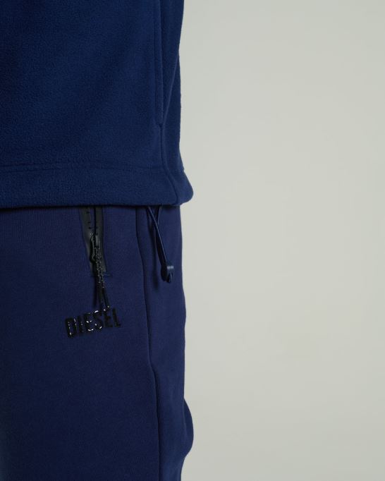 ディーゼル トロイの木馬フリース ハーフジップ サファイアブルー