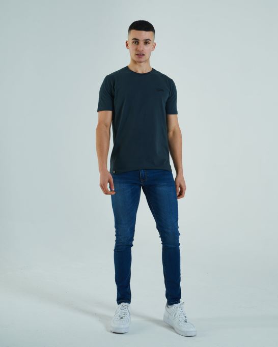 ベーシックなスコット・オーネックシャツ ボンドグリーン ディーゼルグリーン