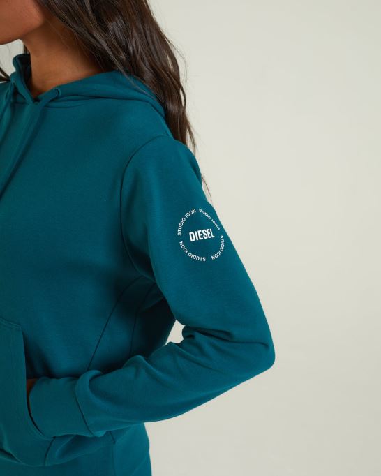 マーゴ・フッド ティールグリーン ディーゼルグリーン