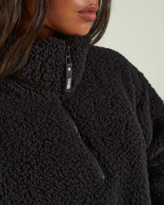 ディーゼル カイリー フリース ハーフジップ ブラック