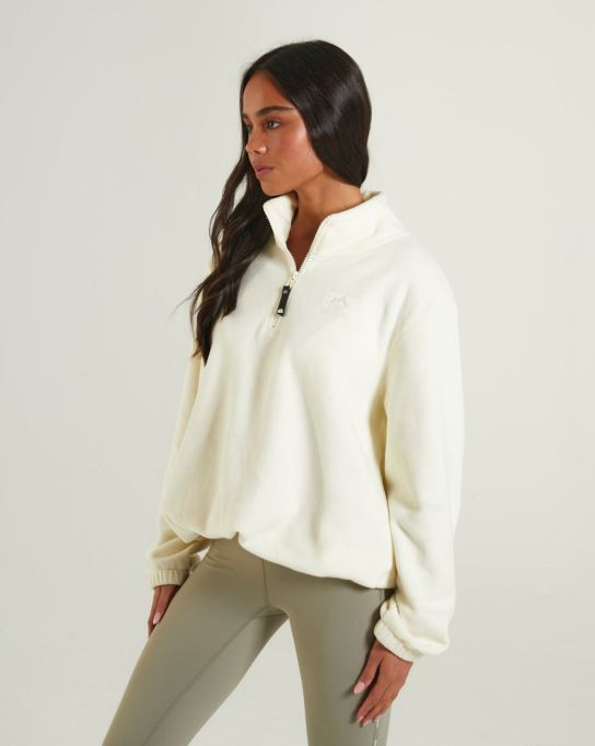 ハーレー フリース ハーフジップ クリーム ディーゼル アイボリー