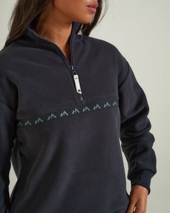 ダークグレー ディーゼル ダリナ フリース ハーフジップ ディープ スレート