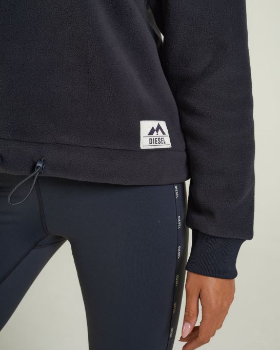 ダークグレー ディーゼル ダリナ フリース ハーフジップ ディープ スレート