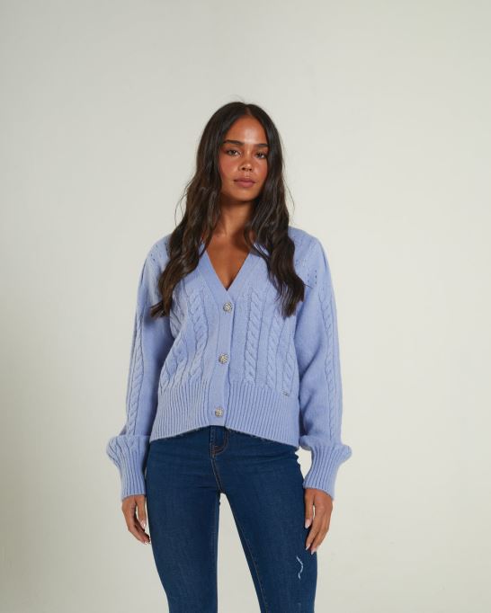 アブラ カーディガン ダスキー ディーゼル ブルー