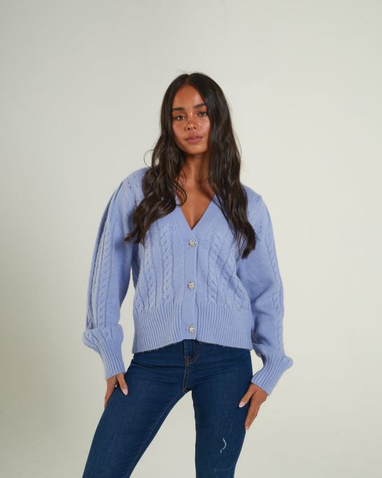 アブラ カーディガン ダスキー ディーゼル ブルー