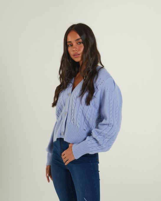 アブラ カーディガン ダスキー ディーゼル ブルー