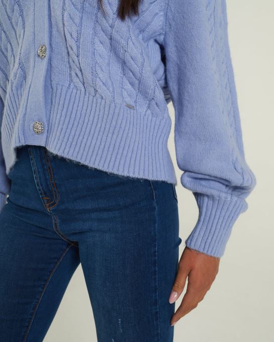 アブラ カーディガン ダスキー ディーゼル ブルー