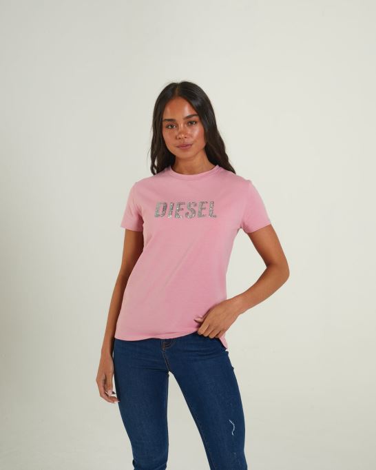 ディーゼル マミー Tシャツ ポリニャック ピンク