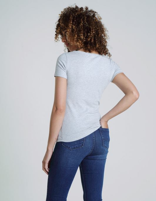 ライトグレー ディーゼル クララ Vネック ベーシック ペブル