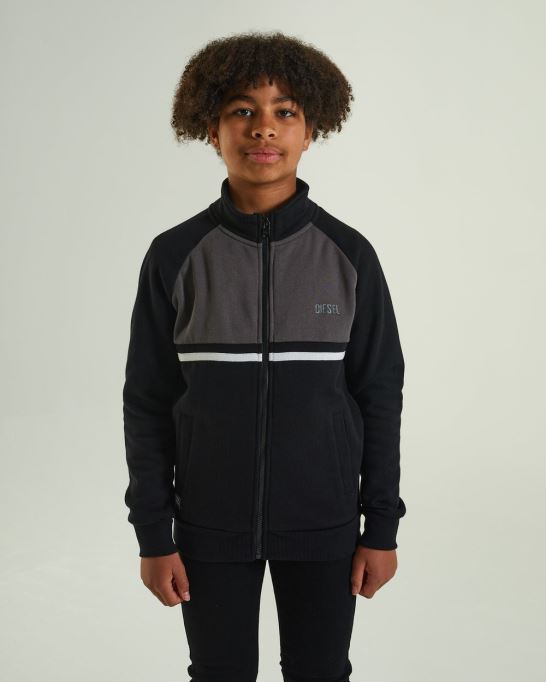 ディーゼル ラーキン ジップスルー ブラック レッド