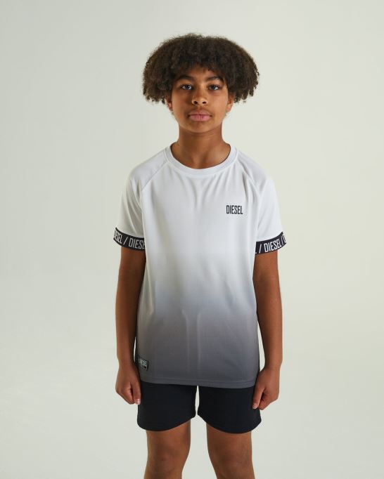 ディーゼル ジャック ディップダイ Tシャツ ホワイト/グレー ネイビー