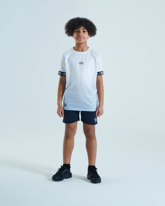 ディーゼル ジャック ディップダイ Tシャツ ホワイト/スカイブルー ネイビー