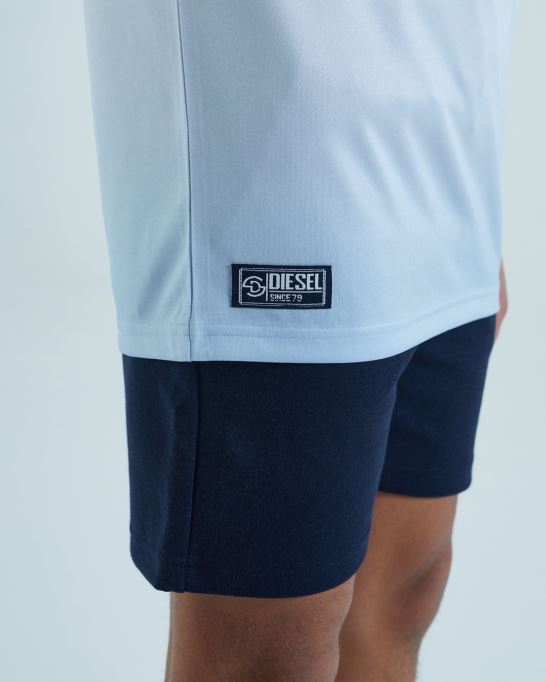 ディーゼル ジャック ディップダイ Tシャツ ホワイト/スカイブルー ネイビー