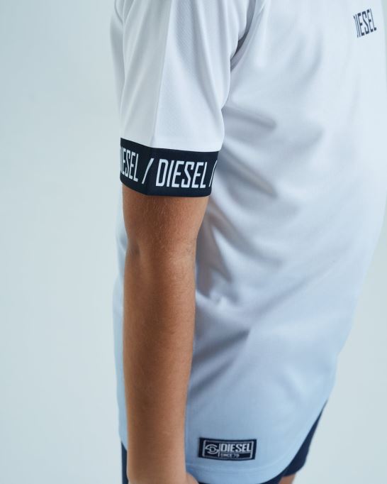 ディーゼル ジャック ディップダイ Tシャツ ホワイト/スカイブルー ネイビー