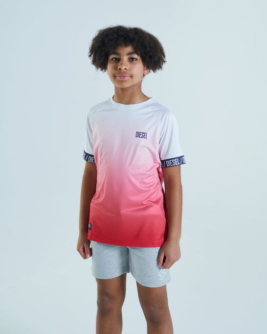 ディーゼル ファーリー Tシャツ ホワイト/レッド ネイビー