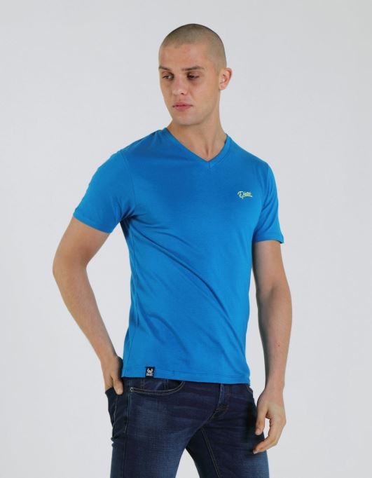 ミコノス ブルーディーゼル ライトグレーのベーシックなスコット V ネック