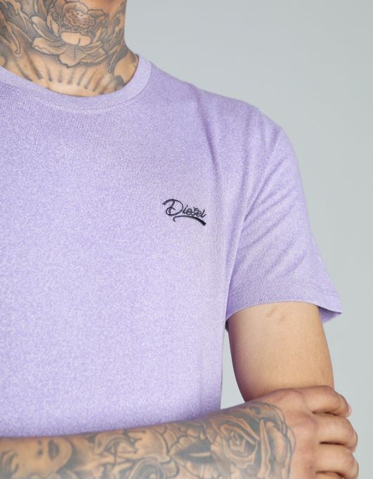 ディーゼル ベーシック マット オー ネック ティー バイオレット ヘイズ レッド