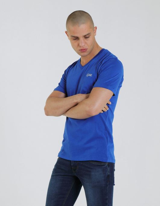 ディーゼル ベーシック スコット V ネック ティー リビエラ ブルー グレー