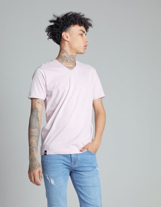 ネイビー ディーゼル ベーシック スコット Vネック Tシャツ カメオピンク