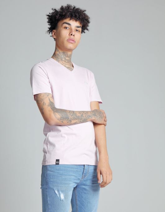 ネイビー ディーゼル ベーシック スコット Vネック Tシャツ カメオピンク